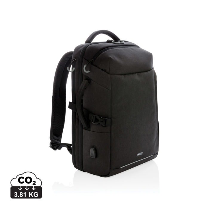 Sac à dos ordinateur durables couleur noir en rPET