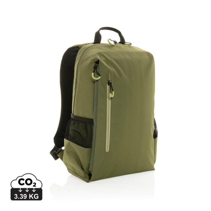 Sac à dos ordinateur durables couleur vert en rPET