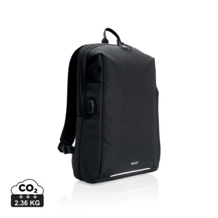 Sac à dos ordinateur durables couleur noir en rPET