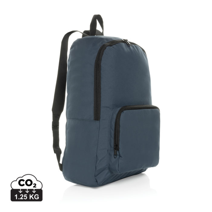 Sacs à dos basic durables couleur bleu marine en rPETde la marque XD Collection