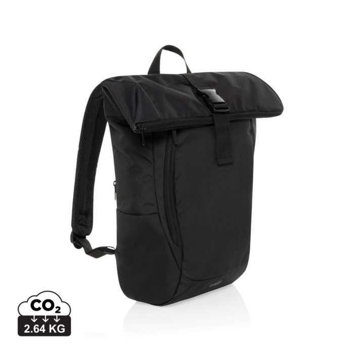 Sac à dos ordinateur durables couleur noir en rPET