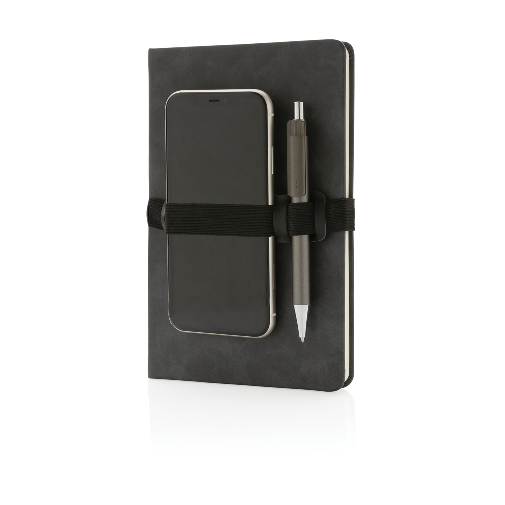 P774.232__B_2 Carnet de notes A5 en PU avec porte téléphone et porte stylo – Image 3
