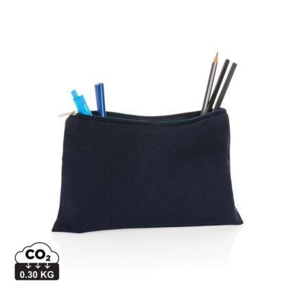Trousses de toilette de voyage durables couleur bleu marine en Toile recycléde la marque XD Collection