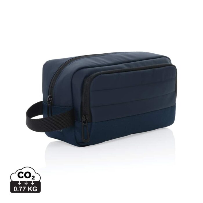 Trousses de toilette de voyage durables couleur bleu marine en rPET