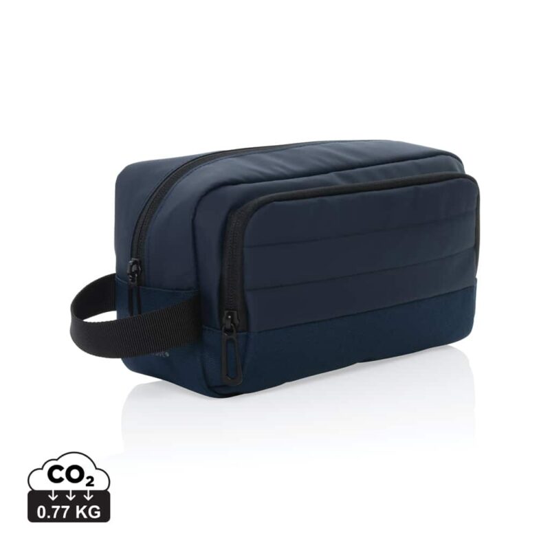 Trousses de toilette de voyage durables couleur bleu marine en rPET