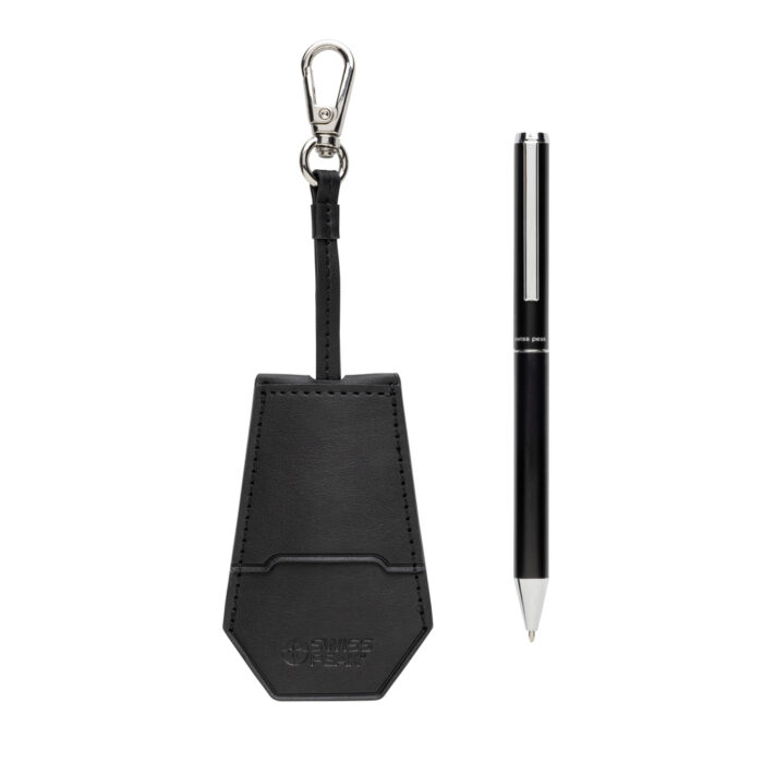 Set porte-clés et stylo en PU recyclé RCS Swiss Peak Tula – Image 3