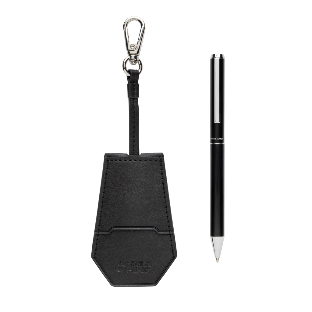 P820.9701__B_2__62b8e708cbe94b40ab96c60975e09b13 Set porte-clés et stylo en PU recyclé RCS Swiss Peak Tula – Image 3