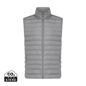 Bodywarmer pour hommes durables couleur gris argent en 100% polyester recycléde la marque iqoniq
