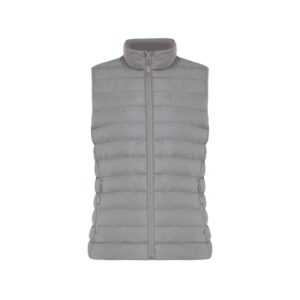 Bodywarmer pour femmes durables couleur gris argent en 100% polyester recycléde la marque iqoniq