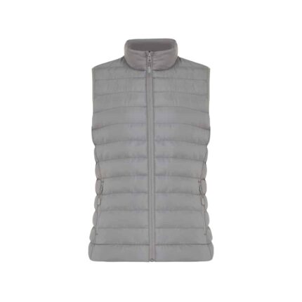 Bodywarmer pour femmes durables couleur gris argent en 100% polyester recycléde la marque iqoniq
