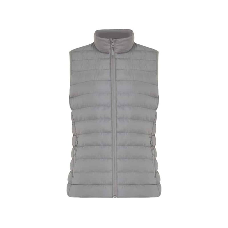 Bodywarmer pour femmes durables couleur gris argent en 100% polyester recycléde la marque iqoniq
