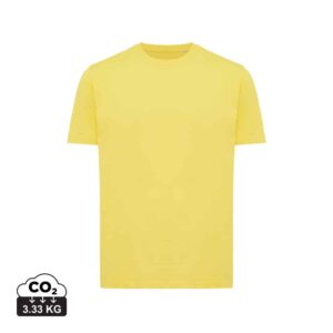 T-shirts unisexes durables couleur jaune en 30% recyclé et 70% organiquede la marque iqoniq