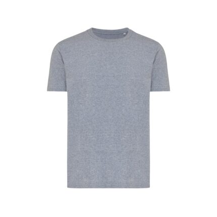T-shirts unisexes durables couleur light heather navy en 30% recyclé et 70% organiquede la marque iqoniq
