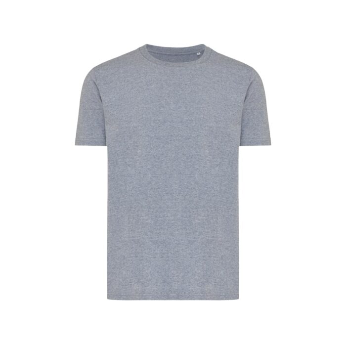 T-shirts unisexes durables couleur light heather navy en 30% recyclé et 70% organiquede la marque iqoniq