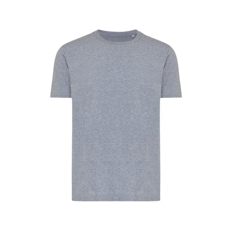 T-shirts unisexes durables couleur light heather navy en 30% recyclé et 70% organiquede la marque iqoniq