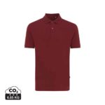 Polos unisexes durables couleur rouge bordeaux en 50% recyclé et 50% organiquede la marque iqoniq