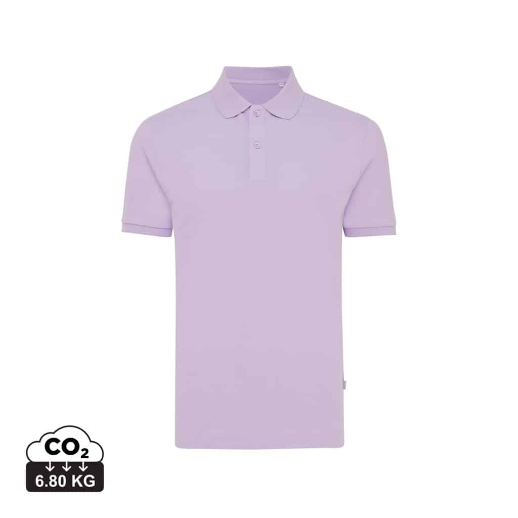 polos_unisexes_durables_iqoniq_50%_recyclé_et_50%_organique_lavender Polos unisexes durables couleur lavender en 50% recyclé et 50% organiquede la marque iqoniq