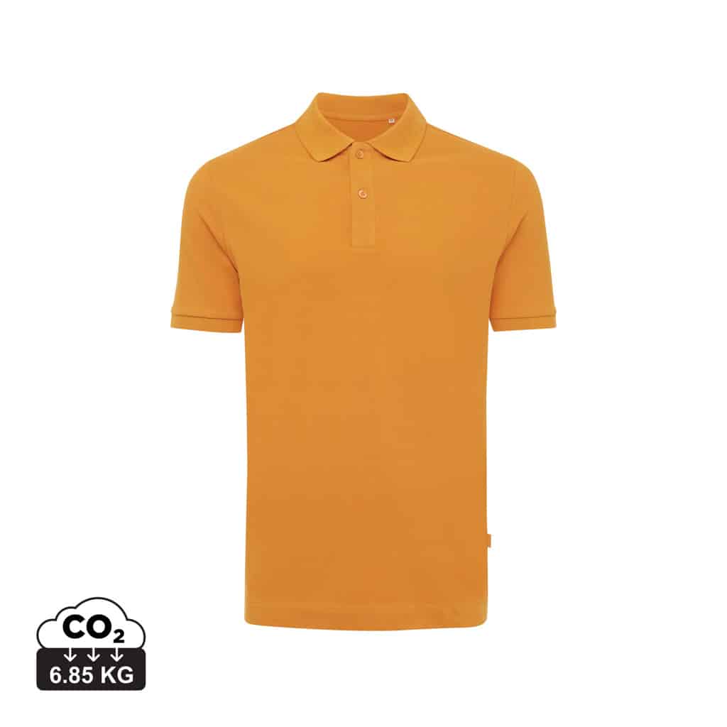 polos_unisexes_durables_iqoniq_50%_recyclé_et_50%_organique_sundial_orange Polos unisexes durables couleur sundial orange en 50% recyclé et 50% organiquede la marque iqoniq