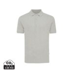 Polos unisexes durables couleur heather grey en 50% recyclé et 50% organiquede la marque iqoniq