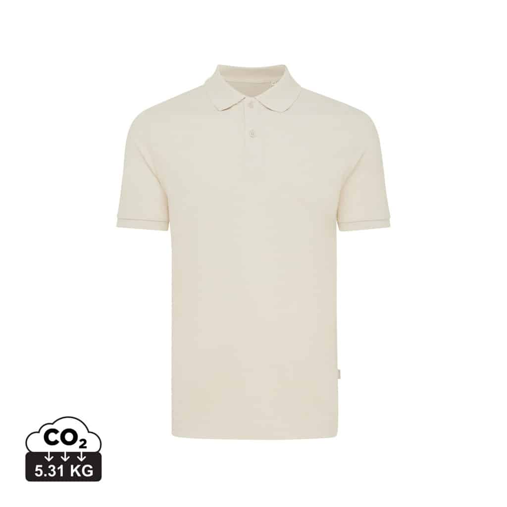 polos_unisexes_durables_iqoniq_50%_recyclé_et_50%_organique_natural_raw Polos unisexes durables couleur natural raw en 50% recyclé et 50% organiquede la marque iqoniq