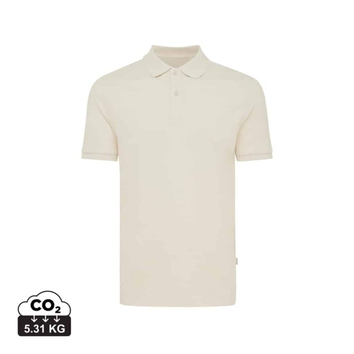 Polos unisexes durables couleur natural raw en 50% recyclé et 50% organiquede la marque iqoniq