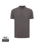 Polos unisexes durables couleur antracite en 50% recyclé et 50% organiquede la marque iqoniq