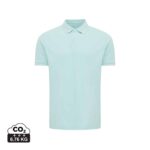 Polos unisexes durables couleur crushed mint en 50% recyclé et 50% organiquede la marque iqoniq