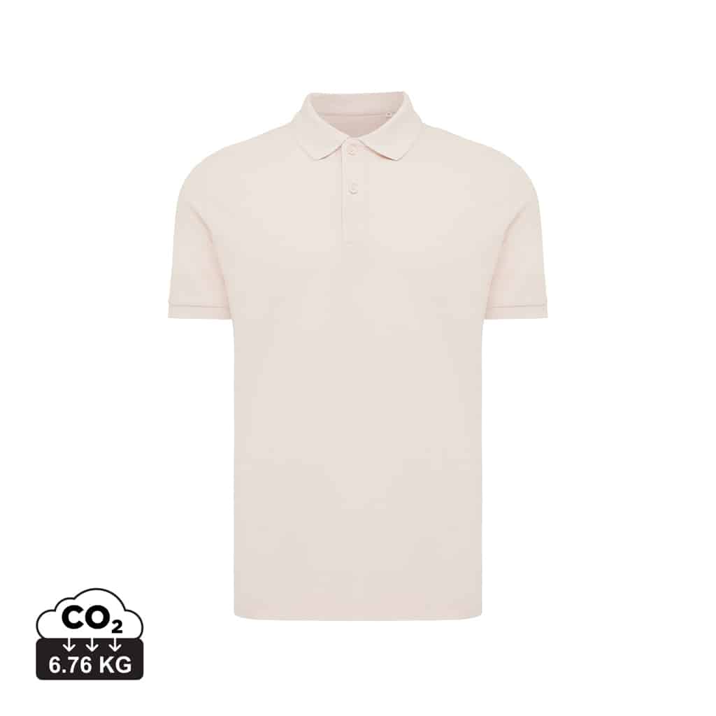 polos_unisexes_durables_iqoniq_50%_recyclé_et_50%_organique_cloud_pink Polos unisexes durables couleur cloud pink en 50% recyclé et 50% organiquede la marque iqoniq