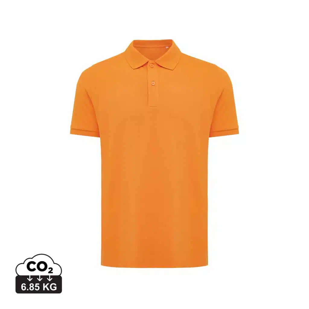 polos_unisexes_durables_iqoniq_50%_recyclé_et_50%_organique_orange IQONIQ Yosemite recycled cotton pique polo - Image 1