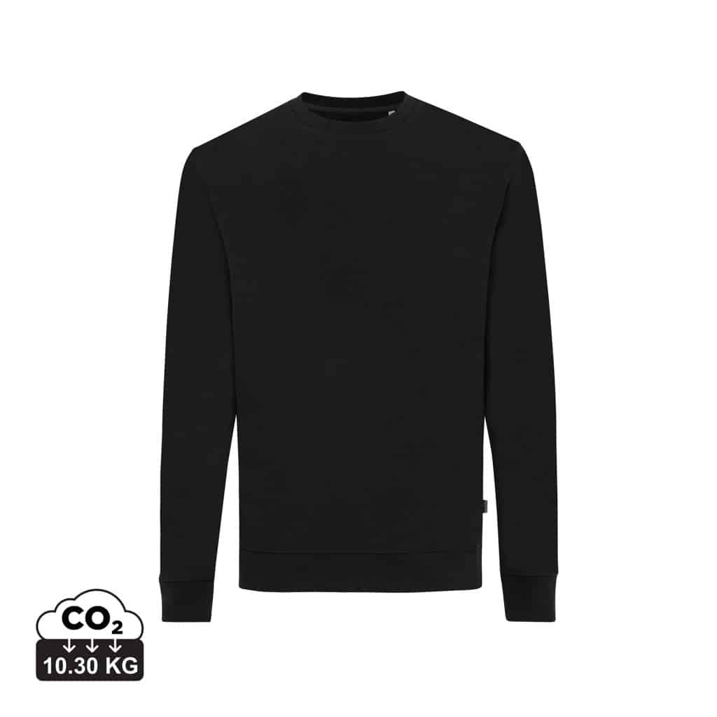 sweatshirts_unisexes_durables_iqoniq_50%_recyclé_et_50%_organique_noir Sweatshirts unisexes durables couleur noir en 50% recyclé et 50% organiquede la marque iqoniq