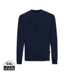 Sweatshirts unisexes durables couleur bleu marine en 50% recyclé et 50% organiquede la marque iqoniq