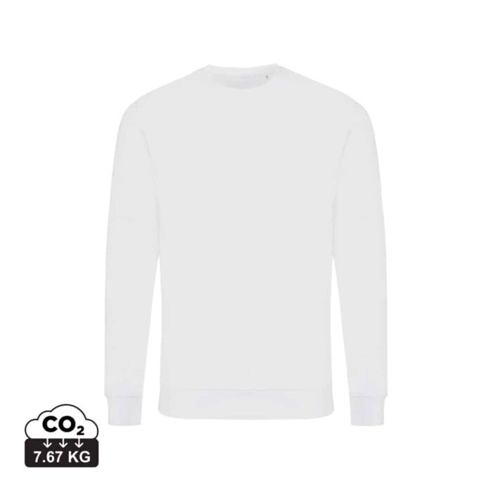 Sweatshirts unisexes durables couleur recycled white en 50% recyclé et 50% organiquede la marque iqoniq