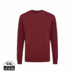 Sweatshirts unisexes durables couleur rouge bordeaux en 50% recyclé et 50% organiquede la marque iqoniq