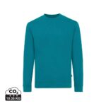 Sweatshirts unisexes durables couleur verdigris en 50% recyclé et 50% organiquede la marque iqoniq