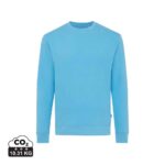 Sweatshirts unisexes durables couleur tranquil blue en 50% recyclé et 50% organiquede la marque iqoniq