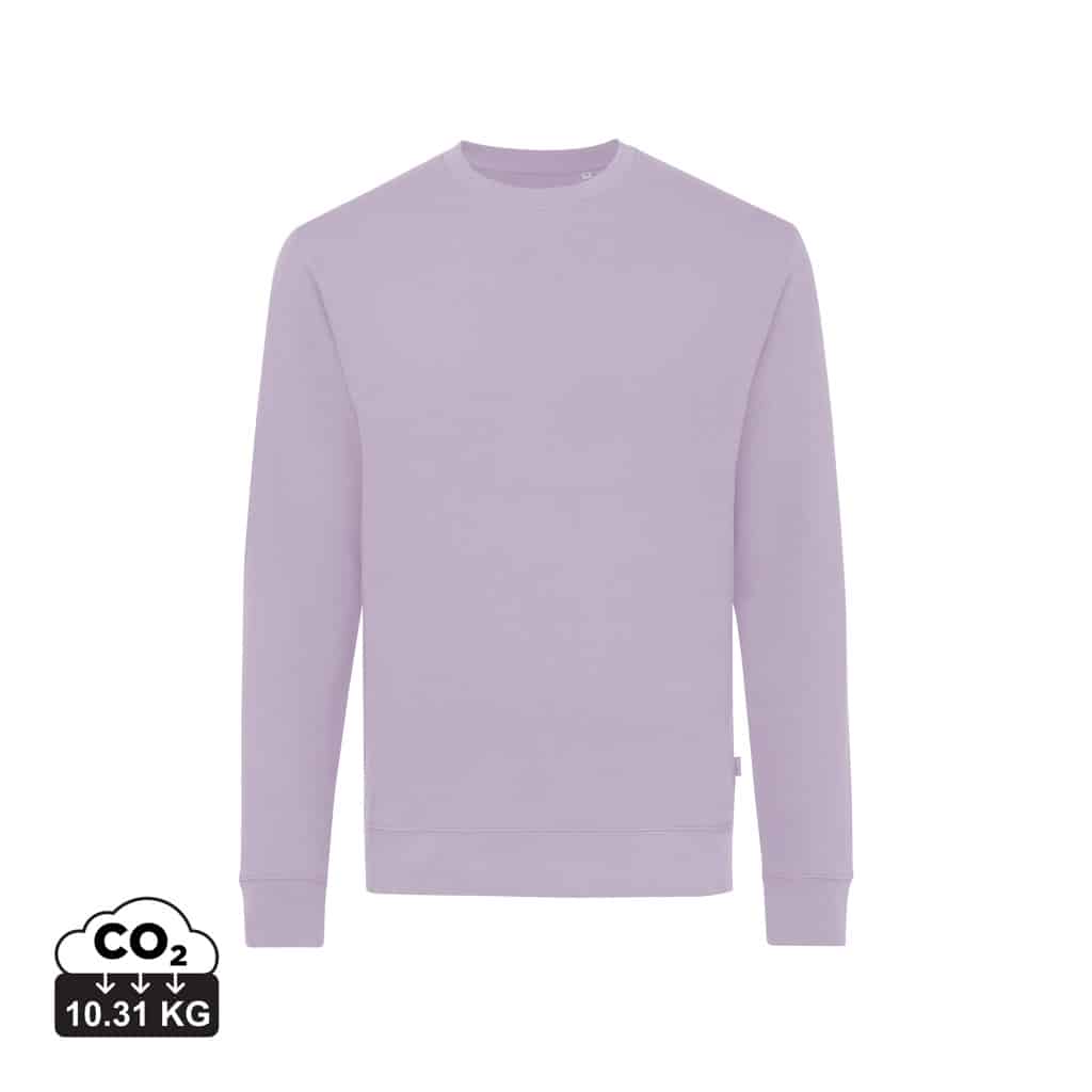 sweatshirts_unisexes_durables_iqoniq_50%_recyclé_et_50%_organique_lavender Sweatshirts unisexes durables couleur lavender en 50% recyclé et 50% organiquede la marque iqoniq