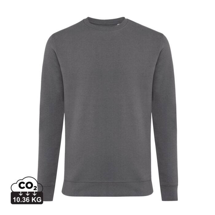 Sweatshirts unisexes durables couleur antracite en 50% recyclé et 50% organiquede la marque iqoniq