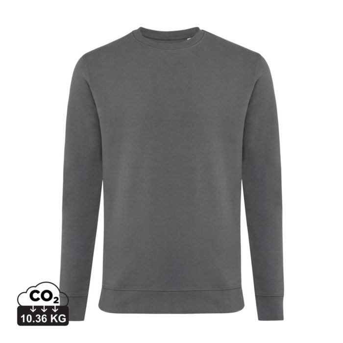 Sweatshirts unisexes durables couleur antracite en 50% recyclé et 50% organiquede la marque iqoniq