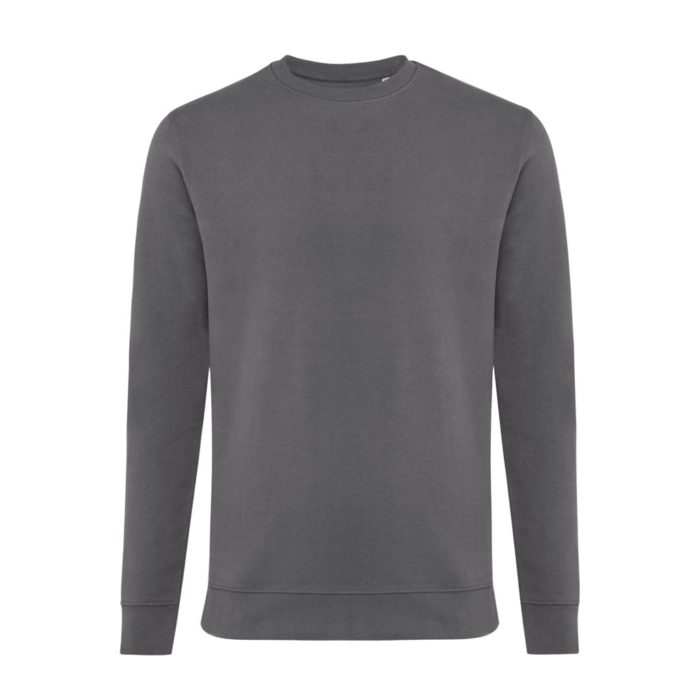 Sweatshirts unisexes durables couleur antracite en 50% recyclé et 50% organiquede la marque iqoniq