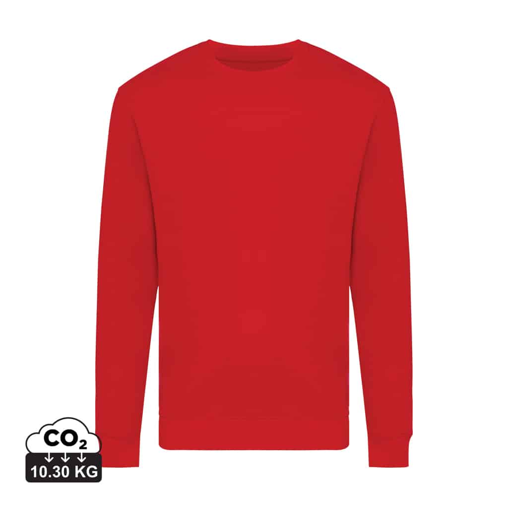 sweatshirts_unisexes_durables_iqoniq_50%_recyclé_et_50%_organique_rouge Sweatshirts unisexes durables couleur rouge en 50% recyclé et 50% organiquede la marque iqoniq