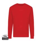 Sweatshirts unisexes durables couleur rouge en 50% recyclé et 50% organiquede la marque iqoniq