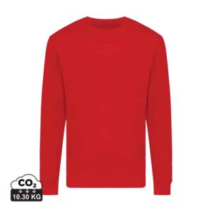 Sweatshirts unisexes durables couleur rouge en 50% recyclé et 50% organiquede la marque iqoniq