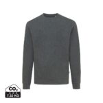Sweatshirts unisexes durables couleur heather anthracite en 50% recyclé et 50% organiquede la marque iqoniq