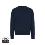 Sweatshirts unisexes durables couleur bleu marine en 50% recyclé et 50% organiquede la marque iqoniq