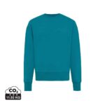 Sweatshirts unisexes durables couleur verdigris en 50% recyclé et 50% organiquede la marque iqoniq