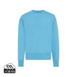 Sweatshirts unisexes durables couleur tranquil blue en 50% recyclé et 50% organiquede la marque iqoniq