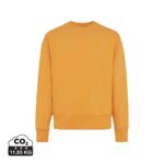 Sweatshirts unisexes durables couleur sundial orange en 50% recyclé et 50% organiquede la marque iqoniq