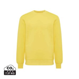 Sweatshirts unisexes durables couleur jaune en 30% recyclé et 70% organiquede la marque iqoniq