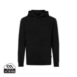 Sweatshirts unisexes durables couleur noir en 50% recyclé et 50% organiquede la marque iqoniq
