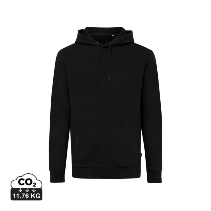 Sweatshirts unisexes durables couleur noir en 50% recyclé et 50% organiquede la marque iqoniq